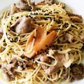 Akkers's cooksnap of when they made 再現★豚肉とエリンギのゴマパスタ.