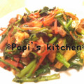 papikun's cooksnap of when they made かき菜と油揚げの和風炒め.