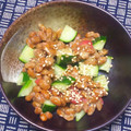 nosso's cooksnap of when they made きゅうりと納豆の梅肉和え.