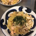 でくらいん's cooksnap of when they made 隠し味で美味★鮭ときのこの和風パスタ.