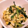 きえまま's cooksnap of when they made 卵１コと高野豆腐１枚で炒り卵！にら玉丼.
