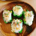 るっくｻﾝ。's cooksnap of when they made ピーマンカップのケチャップTKGドリア.