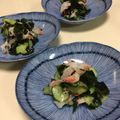 kpえもん♪'s cooksnap of when they made カニカマ入りきゅうりとわかめの生姜酢の物.