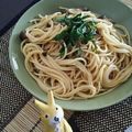 emola's cooksnap of when they made 梅と大葉の和風パスタ.