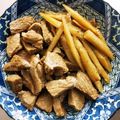 nao717416's cooksnap of when they made 厚切り豚とごぼうの煮物、塩麹入り！.