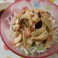 moruchama's cooksnap of when they made 大根と大葉のサラダ☆きのこベーコン和え♪.
