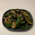 あたい桃's cooksnap of when they made 簡単！少ない油で☆茄子ピーマンの生姜焼き.