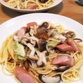 τомоко's cooksnap of when they made なめこの和風パスタ オススメ.