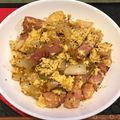 犬Gyami's cooksnap of when they made ハムと玉ねぎの玉子炒め❤カルボナーラ風.