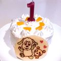 ゆなmama☆38's cooksnap of when they made 1歳＊誕生日ケーキ わんわん.