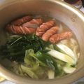 minami1977's cooksnap of when they made 豚・キャベツ・ソーセージ・もやしのお鍋.