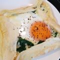 ｍａＵ３'s cooksnap of when they made 簡単☆HMでガレット風目玉焼き*^^*.