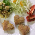 kpえもん♪'s cooksnap of when they made 魚肉ソーセージとちくわのハート♡フライ.