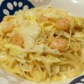 クック7RK4JC☆'s cooksnap of when they made むきエビとキャベツのクリームパスタ.