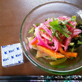 名古屋のかあちゃん's cooksnap of when they made 簡単副菜♪きゅうりと小松菜 蒟蒻の酢の物.
