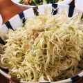 低カロ探検隊's cooksnap of when they made 茗荷とキャベツのごまポン和え.