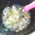 maaa4ron's cooksnap of when they made 離乳食後期〜＊鶏ササミのあんかけ炒め.