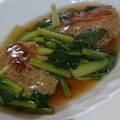 ぐうたら主婦みん's cooksnap of when they made 若返りの長芋ハンバーグ♡小松菜あんかけ.