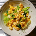 しょすけ's cooksnap of when they made レタス卵マヨ炒め.