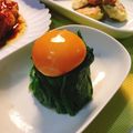 chibijuju's cooksnap of when they made 素材3つだけ！ほうれん草の黄身のせ.