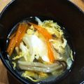 島猫。's cooksnap of when they made きのこと野菜の、塩昆布で優しいお吸い物。.