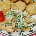 tokotann's cooksnap of when they made 油揚げとカイワレのガーリックサラダ♡.