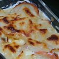 さやぞ～'s cooksnap of when they made 鮭、ジャガイモ、チーズのオーブン焼き.