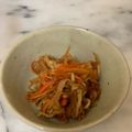 ナピト's cooksnap of when they made 節約★大根の皮と人参、薩摩芋の金平。.