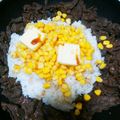 ＡＲＩＡ☆'s cooksnap of when they made ホットプレートで牛肉ガーリックライス.