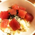 目玉のオカン's cooksnap of when they made 時短簡単☆卵黄入漬けダレdeマグロ漬け丼.