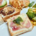 928るびすけ☆☆'s cooksnap of when they made バジル&ベーコンのチーズトースト♪.