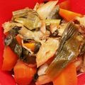 SHⅰ's cooksnap of when they made 白菜と煮こむ●鶏肉のスキヤキ風甘辛煮込み.