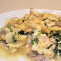 イエローバード's cooksnap of when they made 豚こまとほうれん草の卵とじ丼.