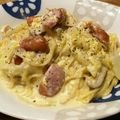 クック7RK4JC☆'s cooksnap of when they made キャベツとウィンナーの牛乳カルボナーラ.