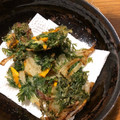 miyako's cooksnap of when they made 人参の葉のかき揚げ (小麦粉と水だけ).
