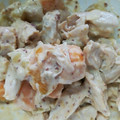 momoazeru's cooksnap of when they made さつまいもと鶏ささみのマスタードマヨ和え.