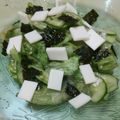 drive's cooksnap of when they made レタスとキュウリの海苔チーズ乗せサラダ☆.