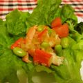 龍青空ママ's cooksnap of when they made エビと枝豆・ベビーリーフのサラダ♪.