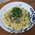 donuts★'s cooksnap of when they made シラスと茗荷と紫蘇のパスタ.
