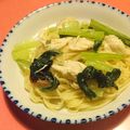 snowaq's cooksnap of when they made 水菜と蒸し鶏のコク旨◎パスタ.