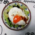 NAOばあさん's cooksnap of when they made 余ったチャーシューのタレで目玉焼き丼.