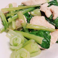 みっくママ's cooksnap of when they made 小松菜とささみのオイマヨ炒め.