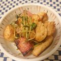 とりづくし's cooksnap of when they made 豆苗と油揚げのカリカリベーコン炒め.