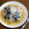 クック0DM2MY☆'s cooksnap of when they made かにかまとほうれん草のクリームパスタ.