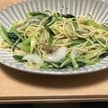 あけぱんまん♡'s cooksnap of when they made 鯖の醤油煮缶と小松菜のパスタ.