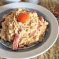 ちゃんねるゆみ's cooksnap of when they made チキンラーメン本格カルボナーラ.