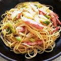 ごまかな's cooksnap of when they made ベーコンと葱のパスタ.