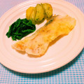 まあまま☆0403's cooksnap of when they made 簡単♪魚鱈のムニエル♪ほうれん草炒め物.