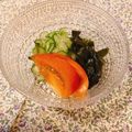 yesmama's cooksnap of when they made 簡単キュウリワカメトマトの酢の物♪.