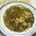 えれぼん's cooksnap of when they made キャベツとほうれん草と豚肉のカレー炒め☆.